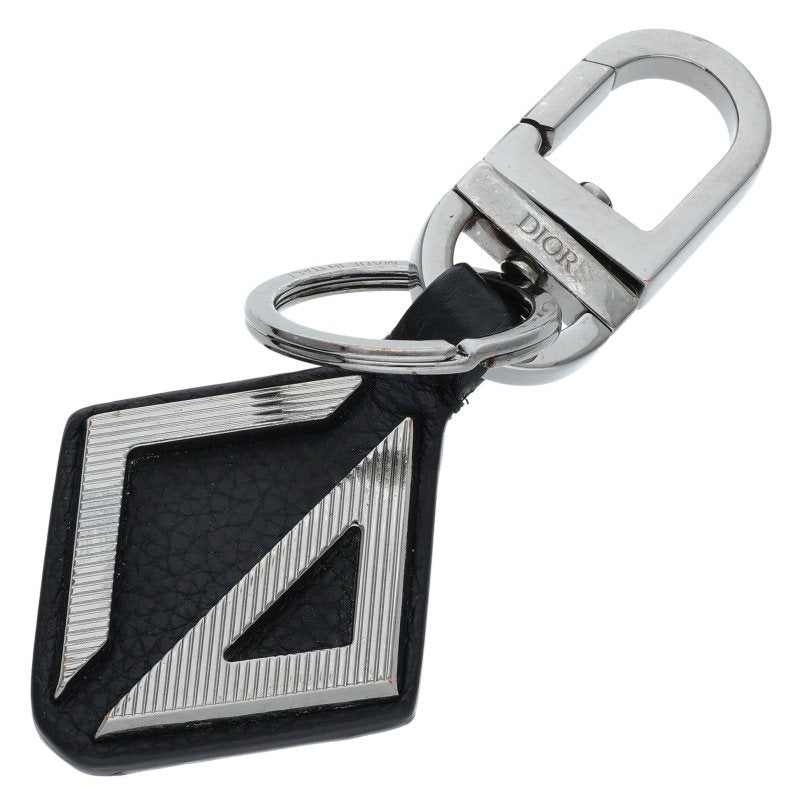 DIOR CD Diamond Keyring Black/Silver Size ONE SIZE
