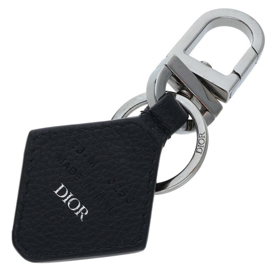 DIOR CD Diamond Keyring Black/Silver Size ONE SIZE