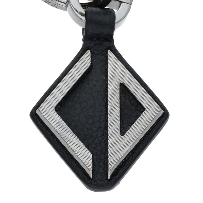 DIOR CD Diamond Keyring Black/Silver Size ONE SIZE
