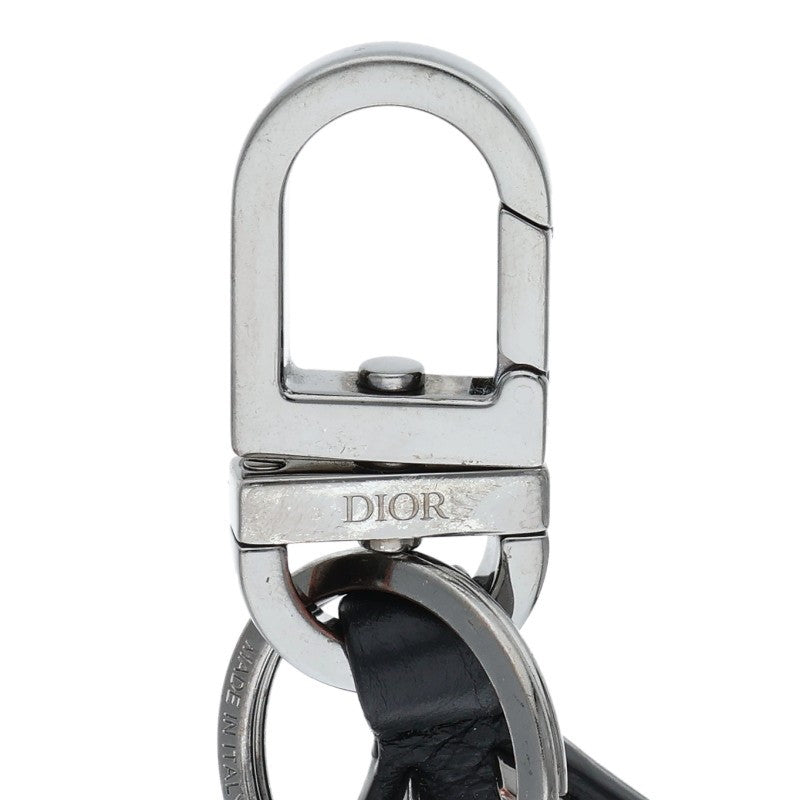 DIOR CD Diamond Keyring Black/Silver Size ONE SIZE