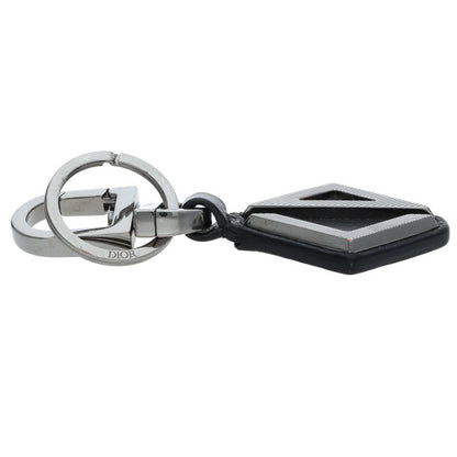 DIOR CD Diamond Keyring Black/Silver Size ONE SIZE