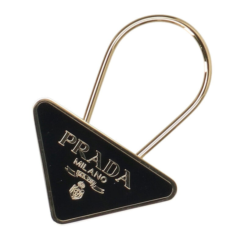 PRADA 1PS395 Triangle Keyring Black/Gold Size ONE SIZE