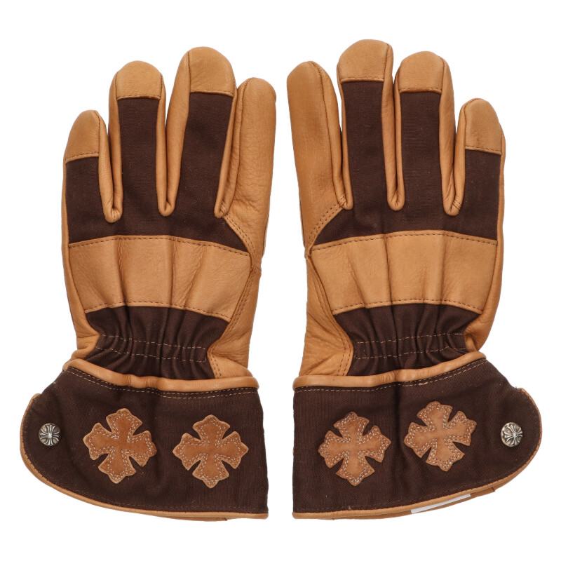 Chrome Hearts GLOBE CH Plus Leather Gloves Size ONE SIZE