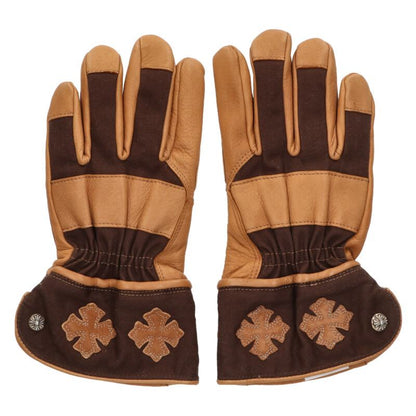 Chrome Hearts GLOBE CH Plus Leather Gloves Size ONE SIZE