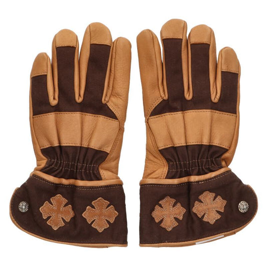 Chrome Hearts GLOBE CH Plus Leather Gloves Size ONE SIZE