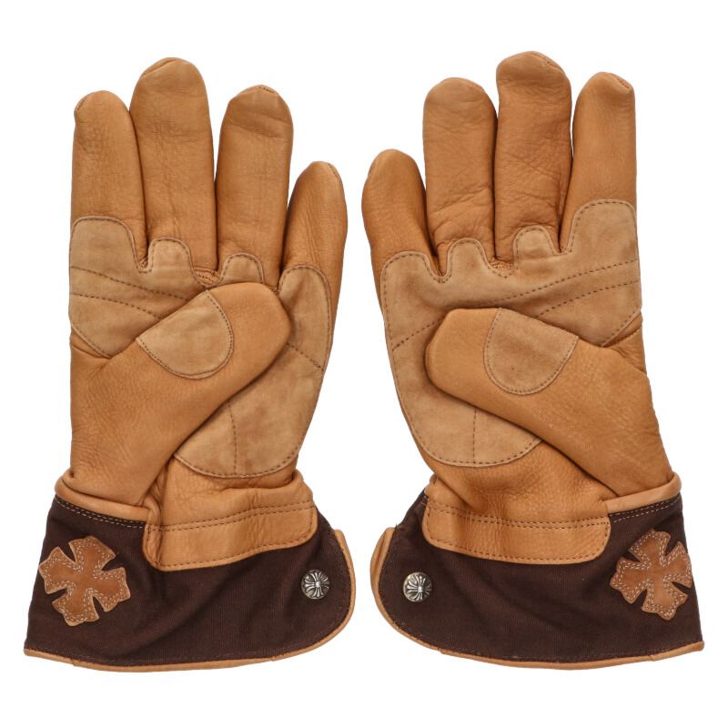 Chrome Hearts GLOBE CH Plus Leather Gloves Size ONE SIZE