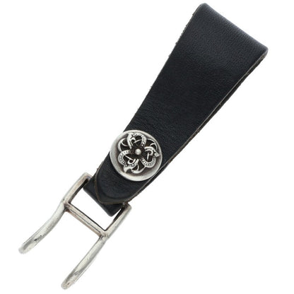 Chrome Hearts Leather Belt Loop Black x Silver