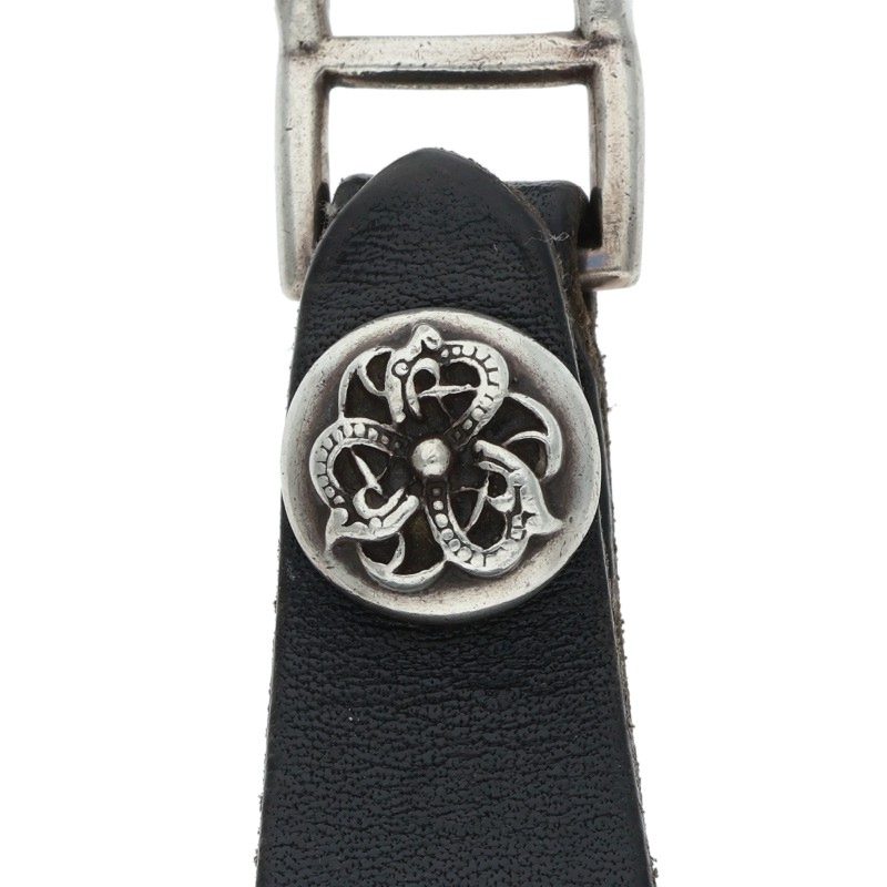 Chrome Hearts Leather Belt Loop Black x Silver