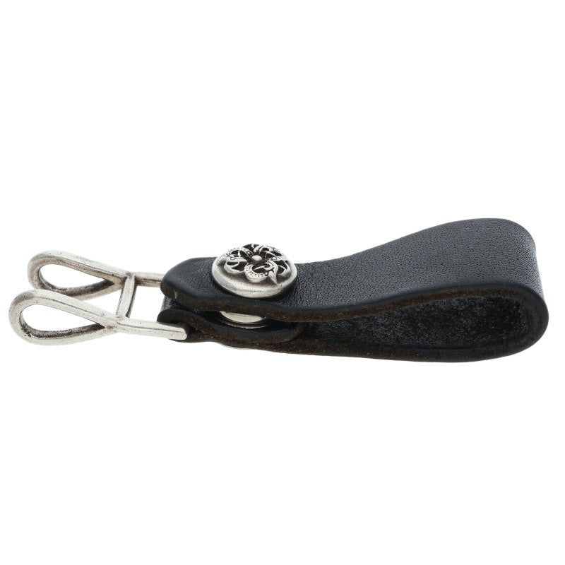 Chrome Hearts Leather Belt Loop Black x Silver