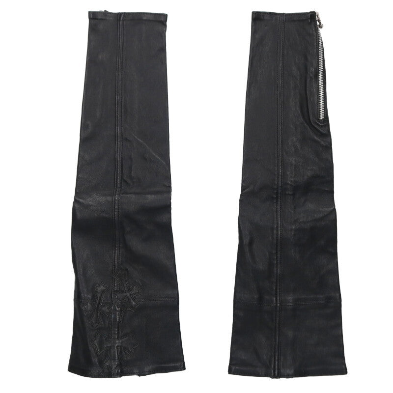 Chrome Hearts Cross Patch Leather Arm Cover Black Silver