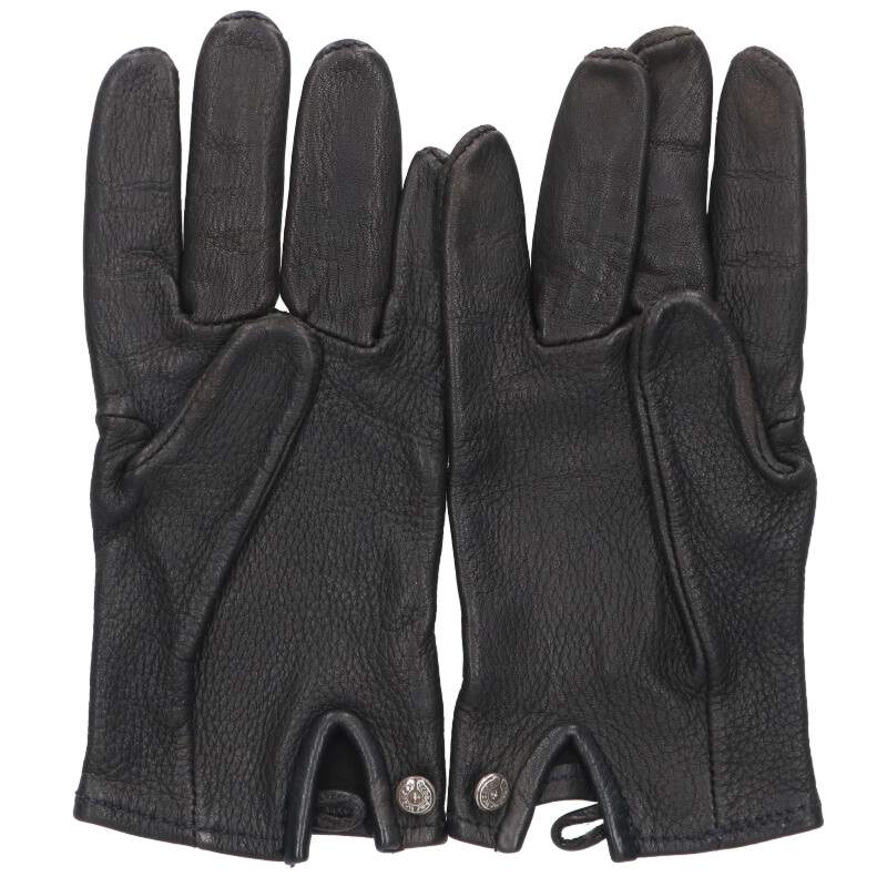 Chrome Hearts Horseshoe Button Leather Gloves