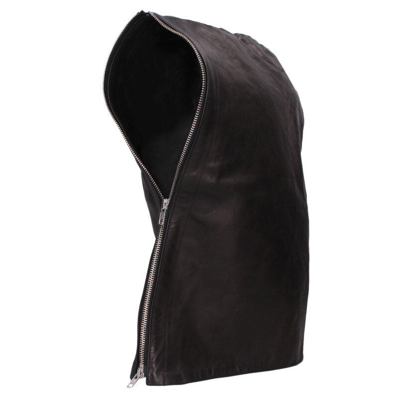 FILTH Double Zip Leather Balaclava Black Size ONE SIZE