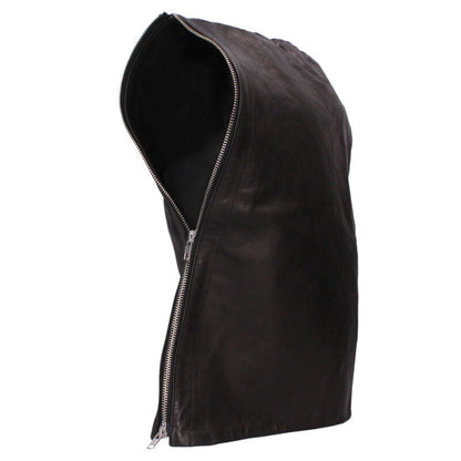 FILTH Double Zip Leather Balaclava Black Size ONE SIZE