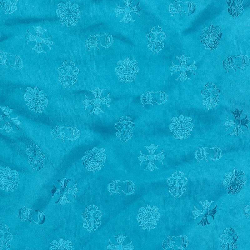 Chrome Hearts Logo print silk scarf Blue
