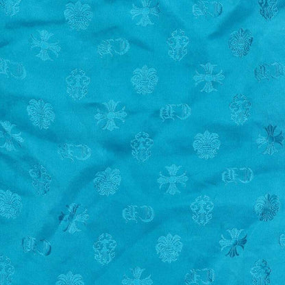 Chrome Hearts Logo print silk scarf Blue