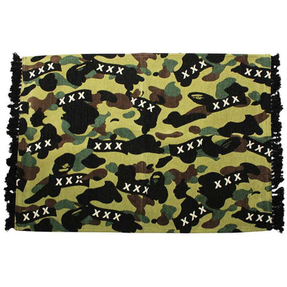 GOD SELECTION XXX x BAPE Camo Pattern Rug Mat Khaki