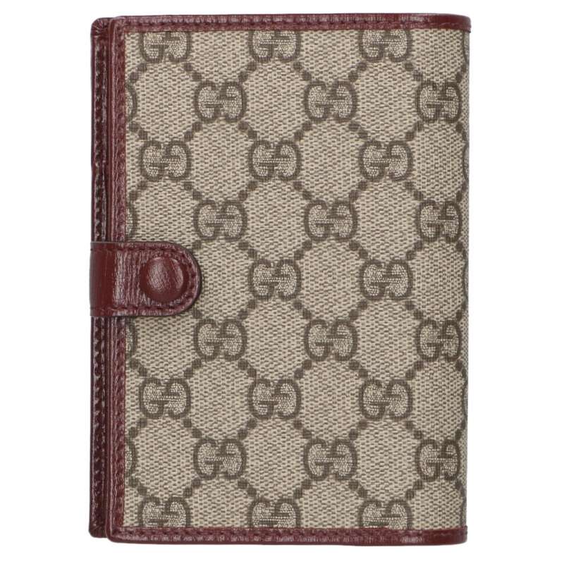GUCCI GG Supreme Passport Case Grey/Bordeaux Size ONE SIZE