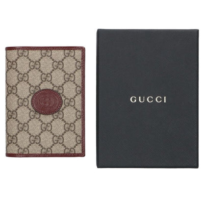 GUCCI GG Supreme Passport Case Grey/Bordeaux Size ONE SIZE