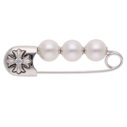 Chrome Hearts x Mikimoto Safety Pin CH Plus 3 Pearl Brooch