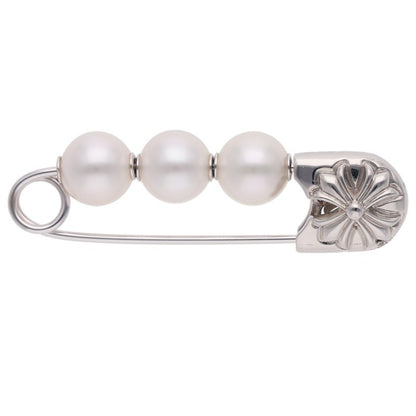 Chrome Hearts x Mikimoto Safety Pin CH Plus 3 Pearl Brooch