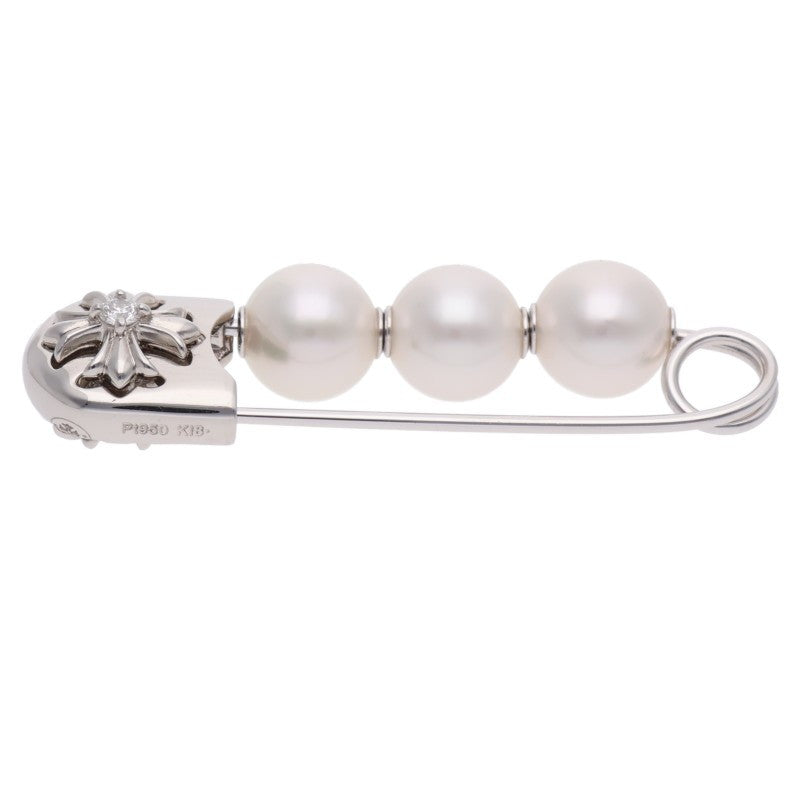 Chrome Hearts x Mikimoto Safety Pin CH Plus 3 Pearl Brooch