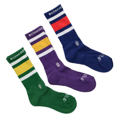 Chrome Hearts Striped socks Green x Purple x Blue Size M