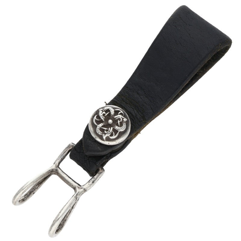 Chrome Hearts Floral Button Leather Loop Black Belt Size ONE SIZE