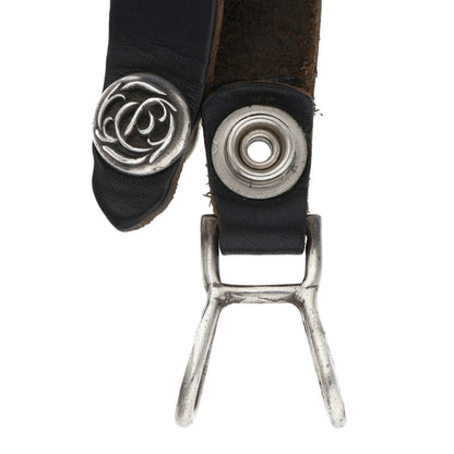 Chrome Hearts Celtic Ball Button Loop Black Belt Size ONE SIZE