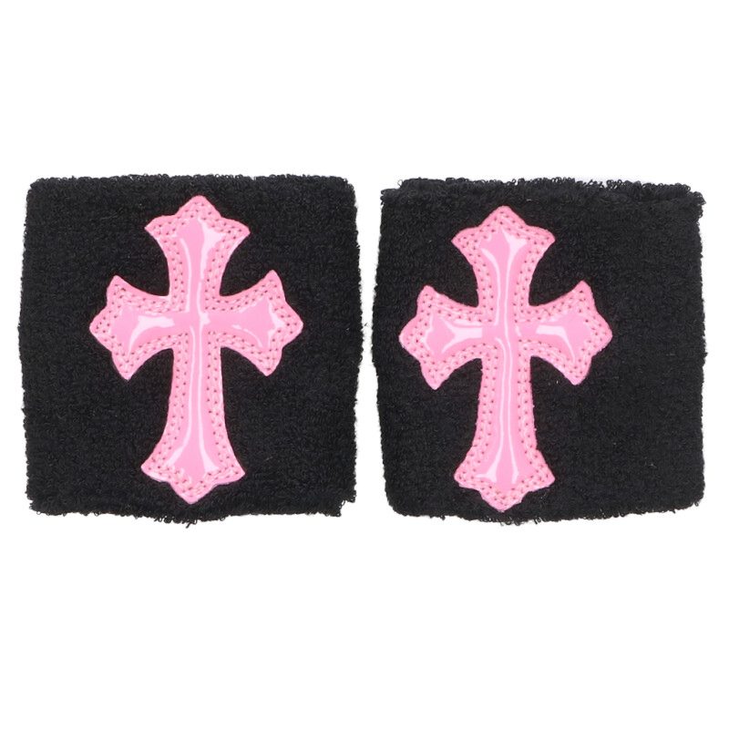 Chrome Hearts Patent Cross Wristband Black x Pink