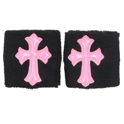 Chrome Hearts Patent Cross Wristband Black x Pink