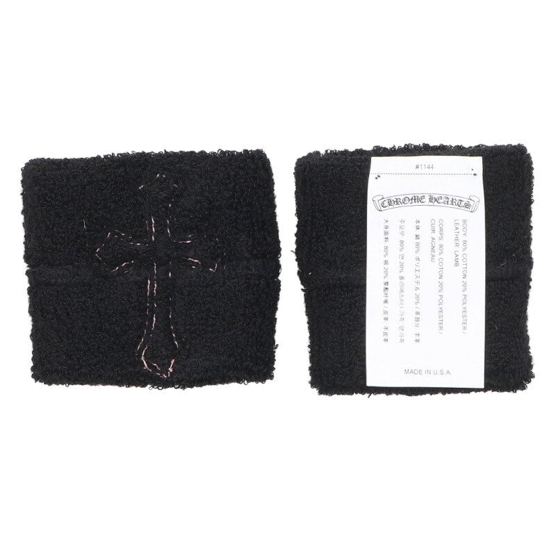 Chrome Hearts Patent Cross Patch Wristband Black x Pink