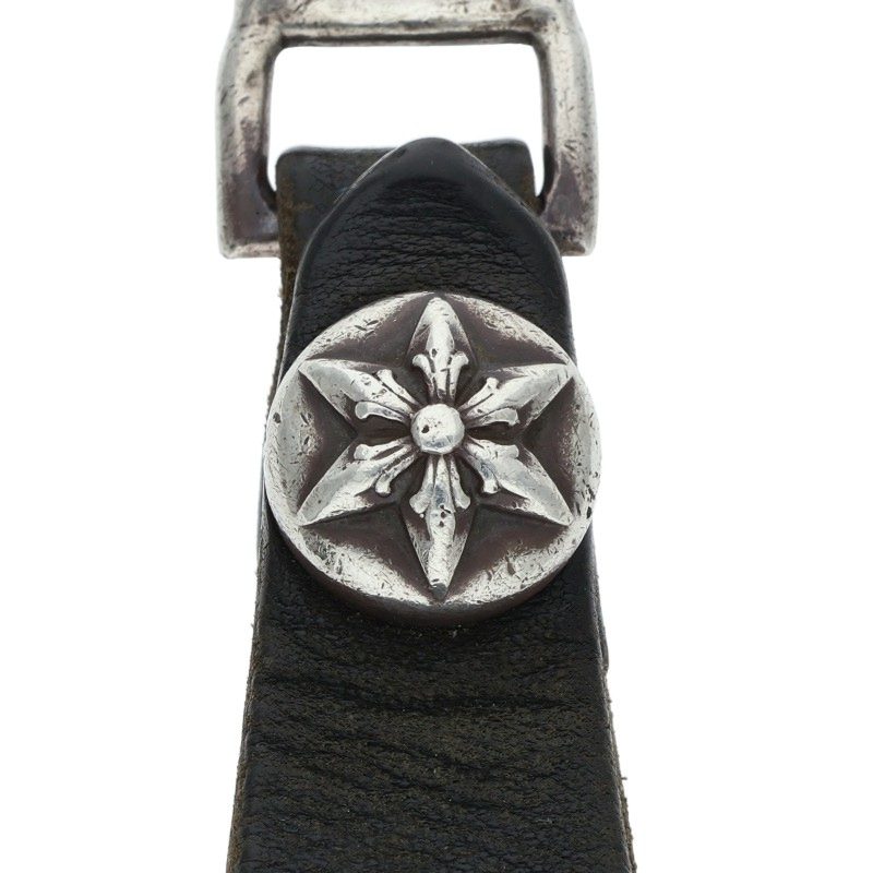 Chrome Hearts Star Leather Belt Loop Black x Silver
