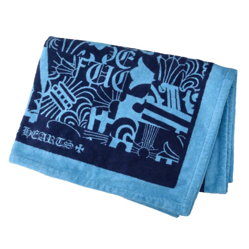 Chrome Hearts Patterned beach towel Blue