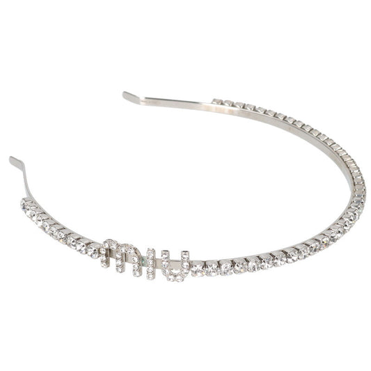 miumiu Stone Embellished Headband Clear