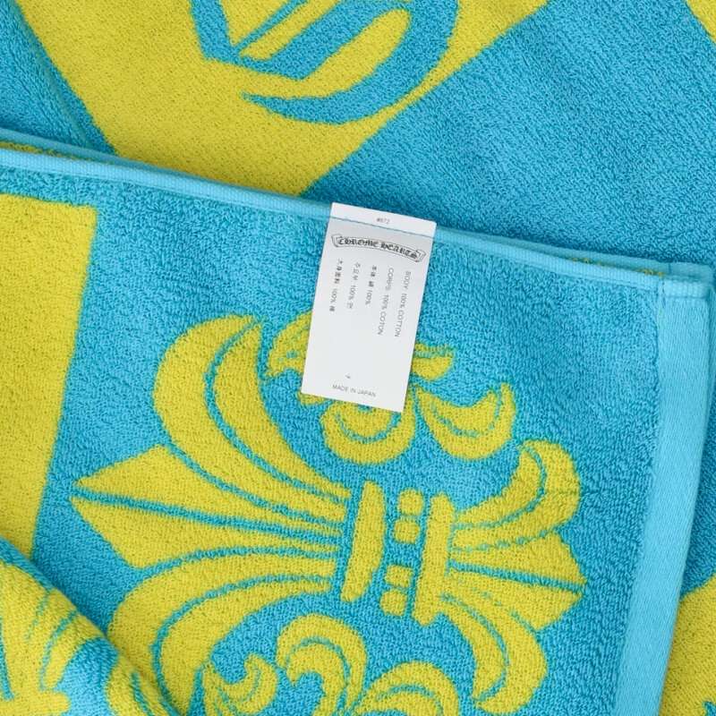 Chrome Hearts Logo All-Over Beach Towel Light Blue Yellow