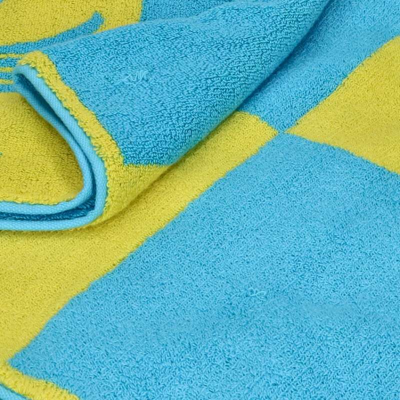 Chrome Hearts Checkered Logo Terry Beach Towel Yellow Blue