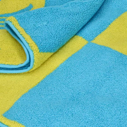 Chrome Hearts Checkered Logo Terry Beach Towel Yellow Blue
