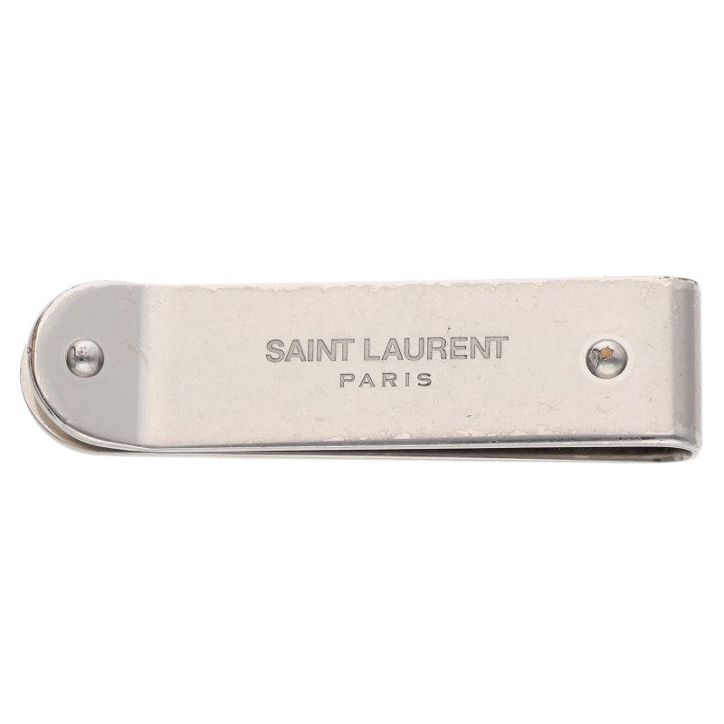 Saint Laurent Paris Logo Silver Money Clip Silver One Size