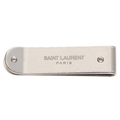 Saint Laurent Paris Logo Silver Money Clip Silver One Size
