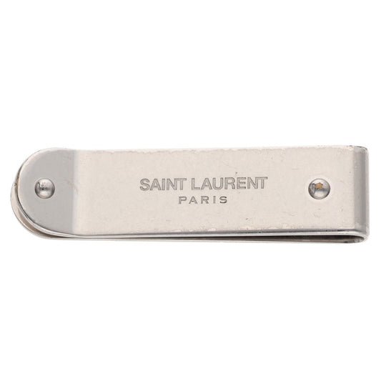 Saint Laurent Paris Logo Silver Money Clip Silver One Size