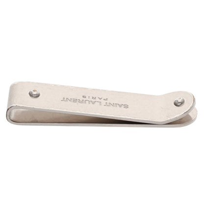 Saint Laurent Paris Logo Silver Money Clip Silver One Size