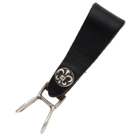 Chrome Hearts Flare Leather Belt Loop Black x Silver