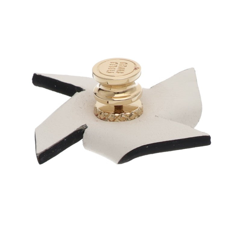 miumiu Leather Pinwheel Brooch Blue/White/Gold