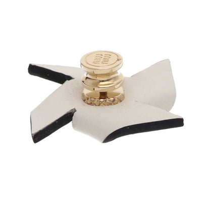 miumiu Leather Pinwheel Brooch Blue/White/Gold
