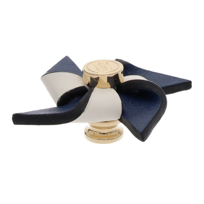 miumiu Leather Pinwheel Brooch Blue/White/Gold