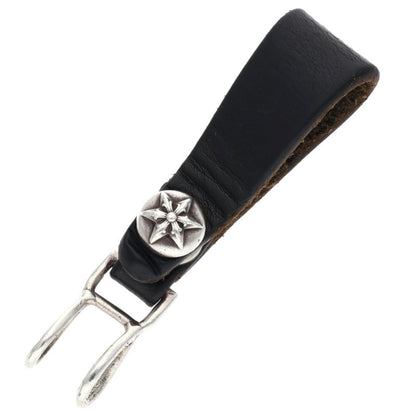 Chrome Hearts Star Leather Belt Loop Black x Silver