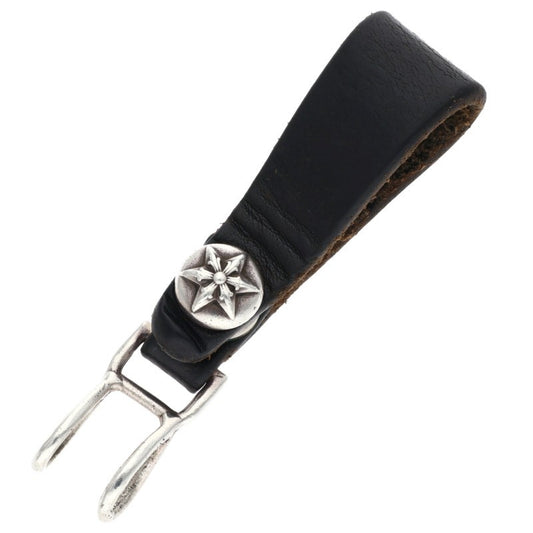 Chrome Hearts Star Leather Belt Loop Black x Silver