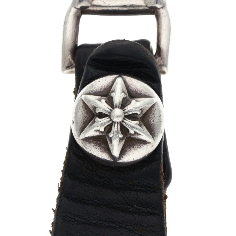 Chrome Hearts Star Leather Belt Loop Black x Silver