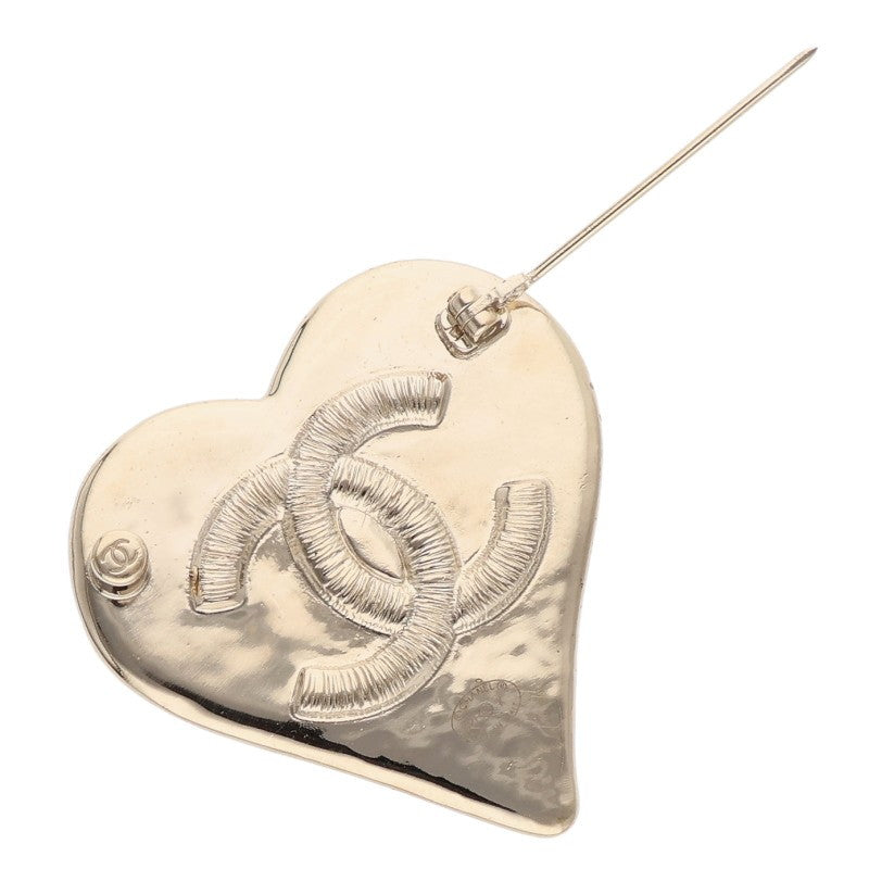 CHANEL B21K Coco Mark Heart Brooch Gold/Black