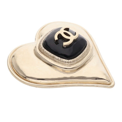 CHANEL B21K Coco Mark Heart Brooch Gold/Black
